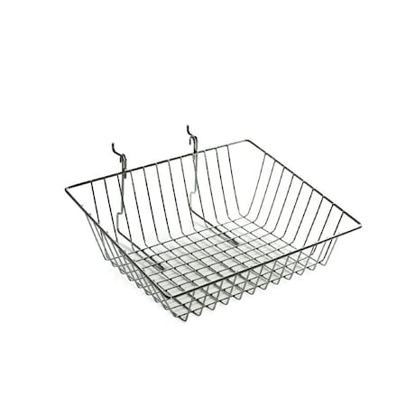 Azar Displays 5"H Sloped Chrome Wire Basket, PK2 300624